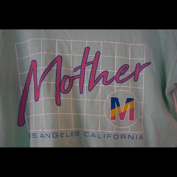 Mother Denim The Big Deal Retro T-Shirt Mint Green XS NWT - Picture 4 of 8